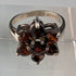 British Vintage Jewelry Garnet Sterling Silver Ring